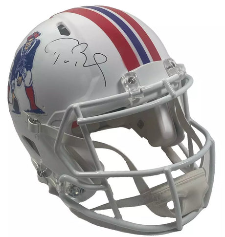 Tom Brady Autographed New England Patriots 1982-89 Throwback Speed Authentic Helmet Fanatics