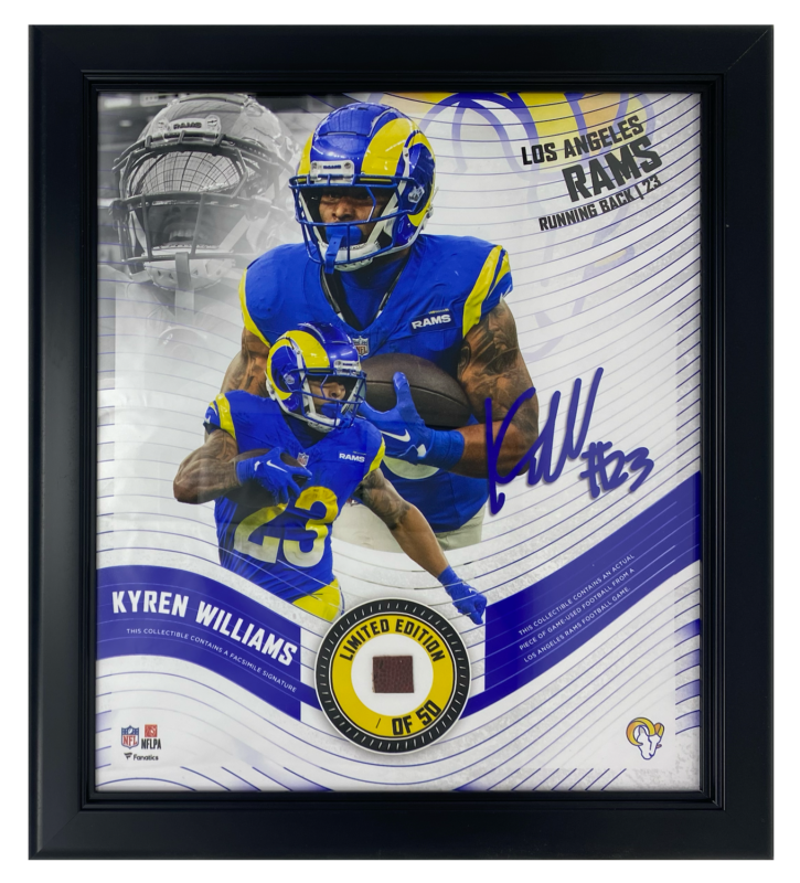 Kyren Williams Framed Los Angeles Rams 15" x 17" Game Used Football Collage LE 1/50