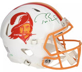 Tom Brady Autographed (In Green) Tampa Bay Buccaneers 1976-96 Throwback Speed Authentic Helmet LE 12 Fanatics