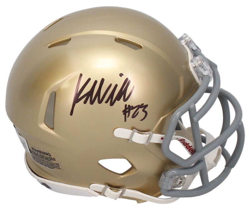 Kyren Williams (Black Ink) Autographed Notre Dame Fighting Irish Speed Mini Helmet Beckett Witnessed