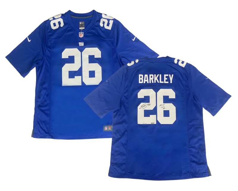 Saquon Barkley Autographed New York Giants "2018 NFL ROY" Blue Nike Jersey Panini LE 126/126