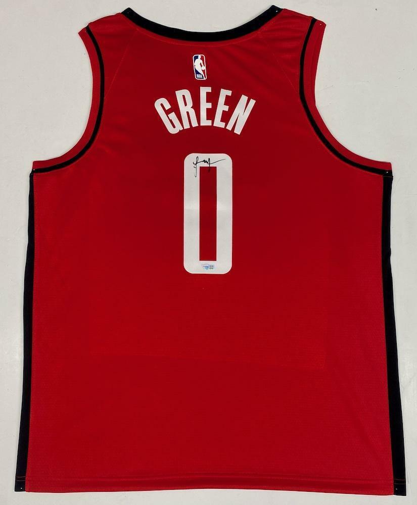 JALEN GREEN Autographed Houston Rockets Red Nike Icon Swingman Jersey FANATICS