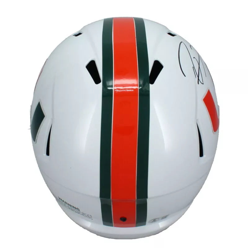 Ray Lewis Autographed Miami Hurricanes Speed Full Size Helmet Beckett Witnessed