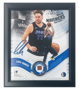 Luka Doncic Dallas Mavericks City Edition Jersey Framed 15" x 17" Game Used Basketball Collage LE 50