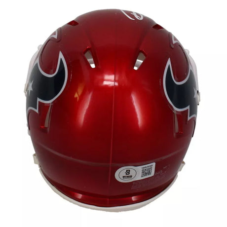 Dalton Schultz Autographed (in white) Houston Texans Flash Speed Mini Helmet Beckett Witnessed