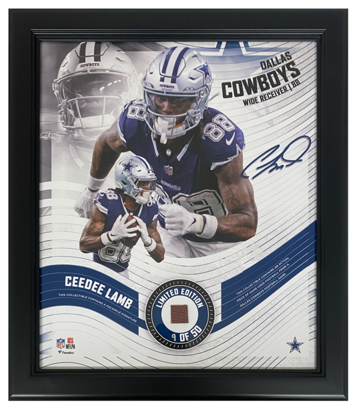 Ceedee Lamb Framed Dallas Cowboys 15" x 17" Game Used Football Collage LE 50