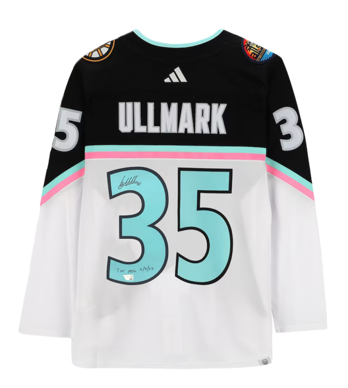 Linus Ullmark Auto Autographed/Inscribed "1st ASG 2-4-23" Boston Bruins Adidas 2023 NHL All-Star Game Jersey Fanatics