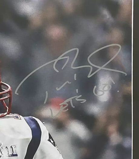 Tom Brady Autographed/Inscribed "LET'S GO" New England Patriots Custom Framed 24" x 20" Photograph Fanatics