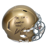 Kyren Williams Autographed/Inscribed "Play Like a Champion Today" Notre Dame Fighting Irish Speed Authentic Helmet LE 1/23 GDL & Beckett Witnessed