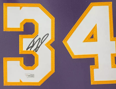 Shaquille O'Neal Autographed Los Angeles Lakers Custom Framed Purple 1999 Mitchell & Ness Authentic Jersey with Photos Fanatics