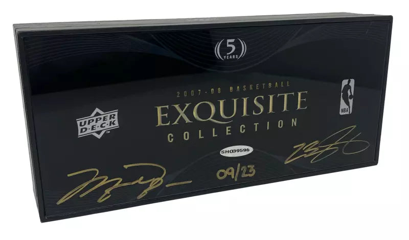 Michael Jordan / LeBron James Dual Autographed 2007-08 Upper Deck NBA Exquisite Collection Box UDA LE 9/23