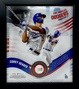 COREY SEAGER Dodgers Framed 15" x 17" Game Used Baseball Collage LE 5/50