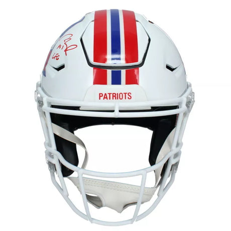 Tom Brady Autographed/Inscribed "LFG" New England Patriots 1982-89 Throwback Speedflex Authentic Helmet LE 25