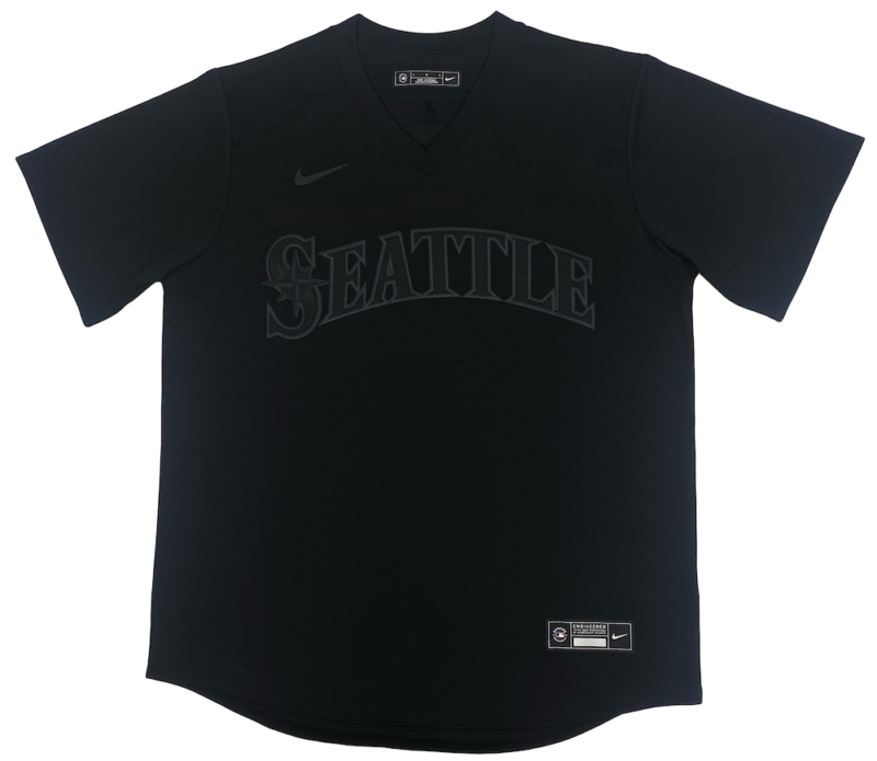 Ken Griffey Jr Autographed/Inscribed "HOF 16" Seattle Mariners Nike Pitch Black Alternate Jersey Beckett Witnessed