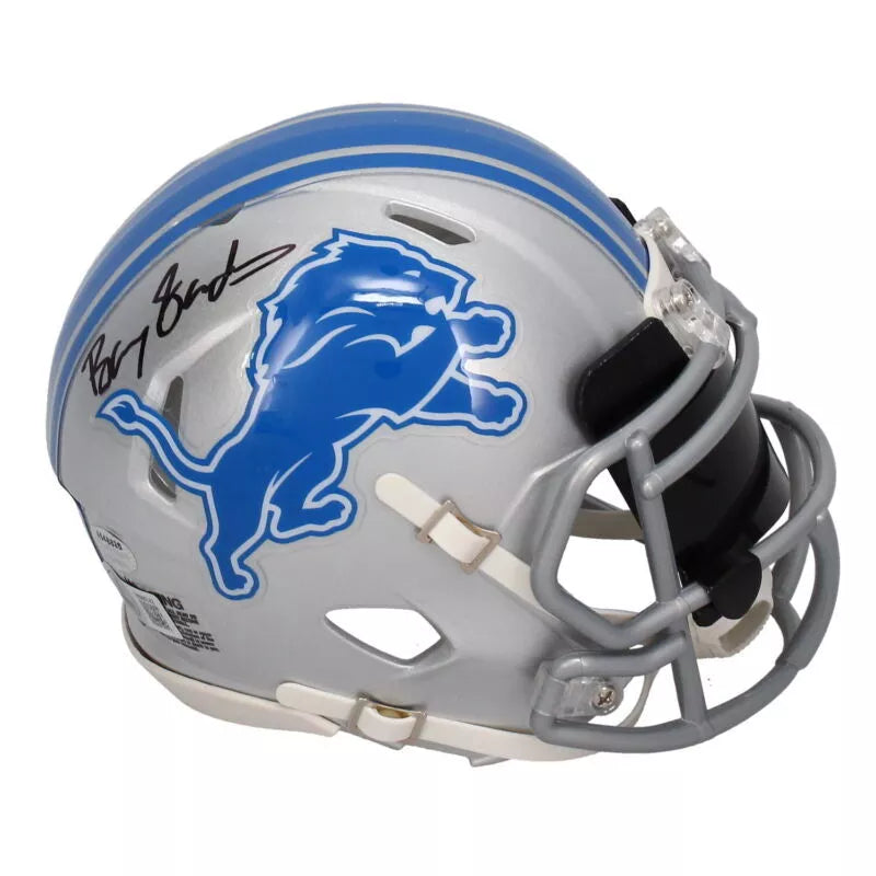 Barry Sanders Autographed Detroit Lions Speed Mini Helmet w/Visor Beckett Witnessed