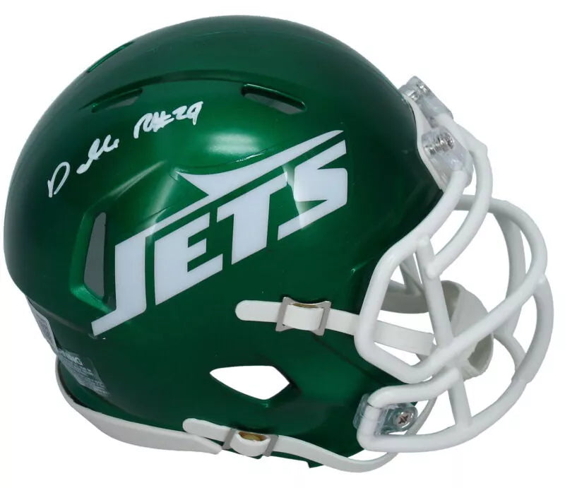 Darrelle Revis Autographed New York Jets Speed Mini Helmet Beckett Witnessed