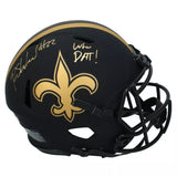 Rashid Shaheed Autographed/Inscribed "WHO DAT!" New Orleans Saints Eclipse Speed Authentic Helmet Beckett Witnessed