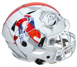 Tom Brady Autographed New England Patriots/Tampa Bay Buccaneers ECC Custom Ripped Throwback Styles Speedflex Authentic Helmet Fanatics