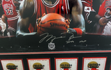 Michael Jordan Autographed "2009 HOF" Chicago Bulls Custom Framed 36" x 18" Photo w/Banners UDA LE 123