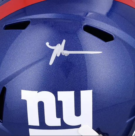 Malik Nabers Autographed New York Giants Speed Full Size Helmet Fanatics