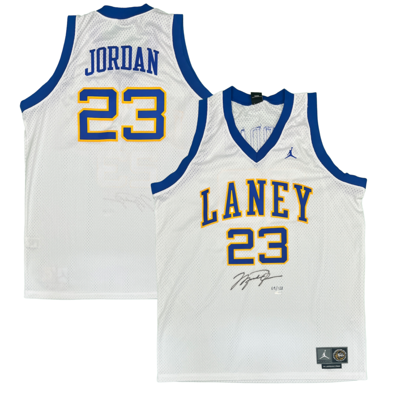 Michael Jordan Autographed 1980 Laney High School Brand Jordan Jersey UDA LE 64/123