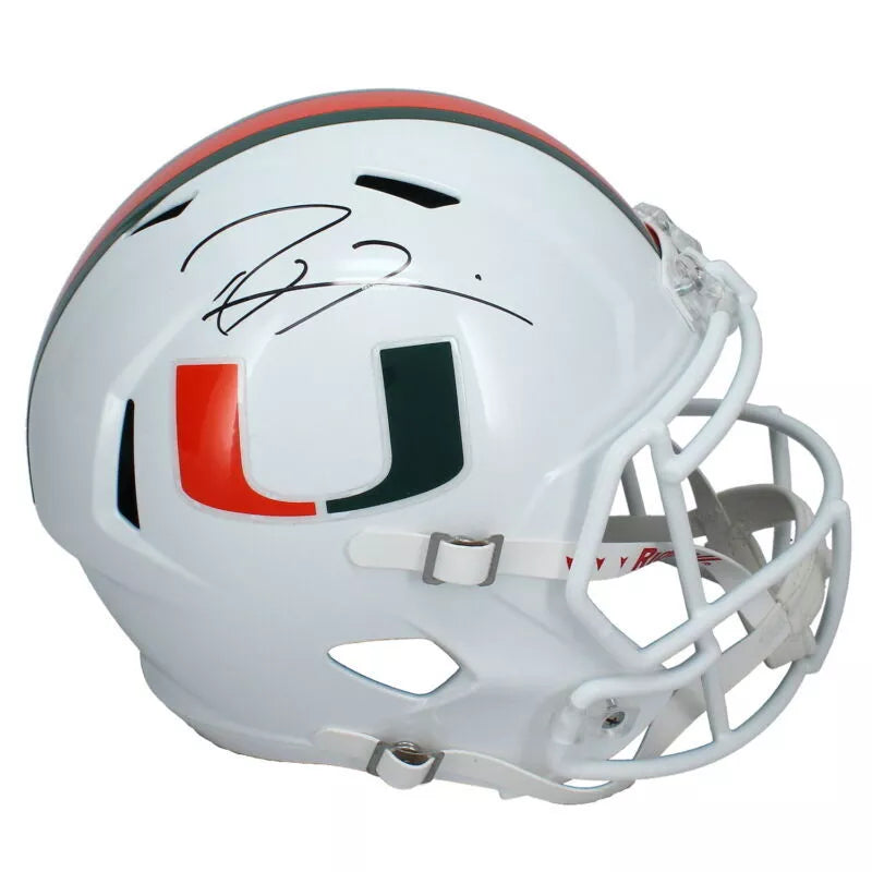 Ray Lewis Autographed Miami Hurricanes Speed Full Size Helmet Beckett Witnessed