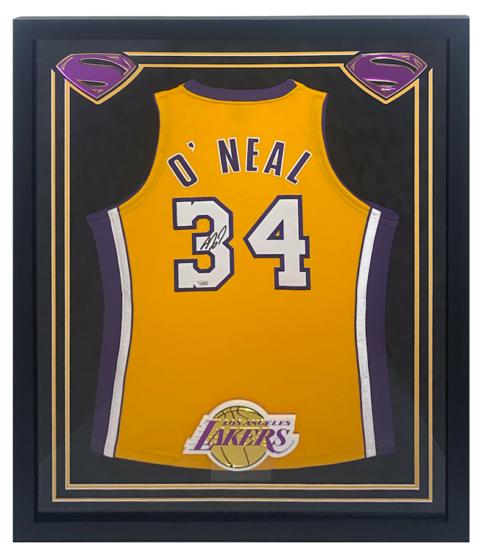 Shaquille O'Neal Autographed Los Angeles Lakers Custom FramedGold Mitchell & Ness Authentic Jersey with 2001 NBA Finals Patch Fanatics