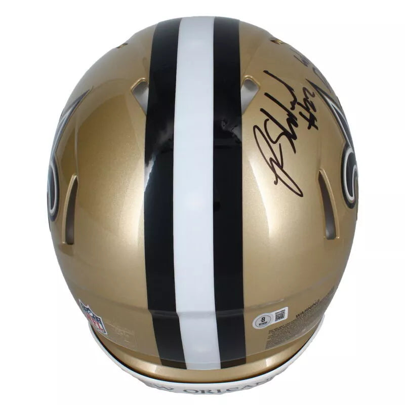 Rashid Shaheed Autographed/Inscribed "WHO DAT!" New Orleans Saints Speed Authentic Helmet Beckett Witnessed