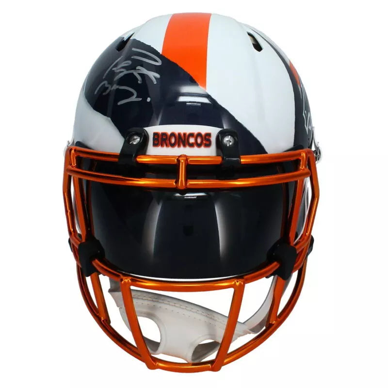 Peyton Manning Autographed Denver Broncos/Tennessee Volunteers ECC Custom "Ripped" Helmet Fanatics