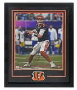 Joe Burrow Autographed Cincinnati Bengals Custom Framed SB LVI Action 16" x 20" Photograph Fanatics