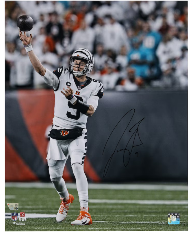 Joe Burrow Autographed Cincinnati Bengals 16" x 20" Vertical White Jersey "Throwing" Photograph Fanatics