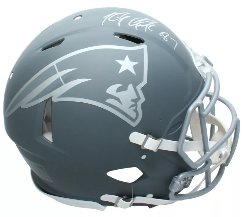 Rob Gronkowski Autographed New England Patriots Slate Speed Authentic Helmet Radtke