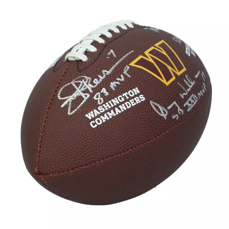 Joe Theisman/Doug Williams/Mark Rypien Triple-Inscribed Washington Commanders Wilson Super Grip Logo Football Beckett Witnessed