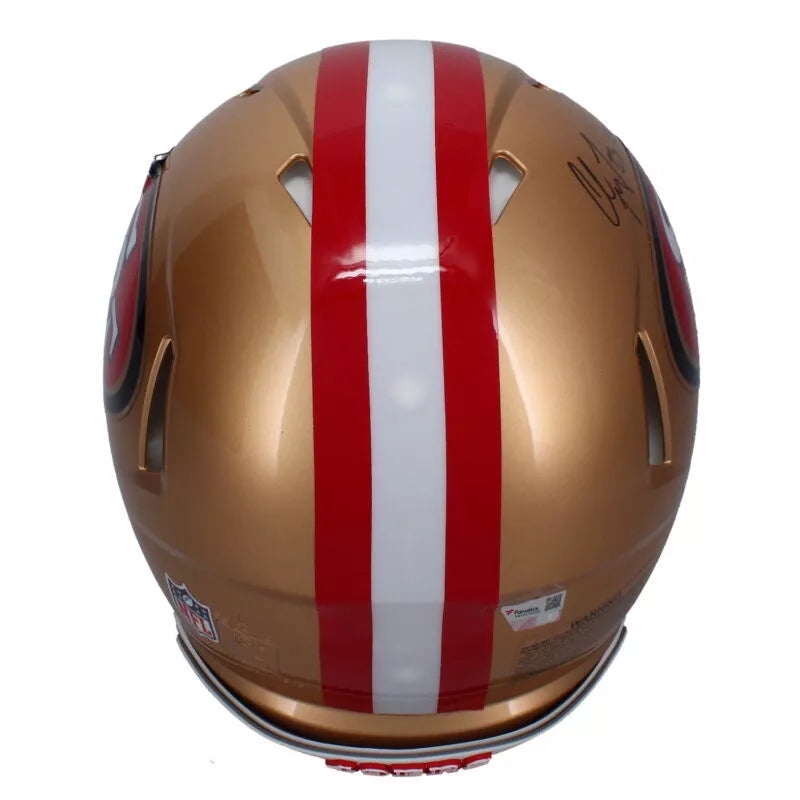 Christian McCaffrey Autographed/Inscribed "23 OPOY" San Francisco 49ers Speed Authentic Helmet with Visor & 3D Bumpers Fanatics