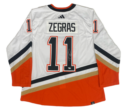 Trevor Zegras Autographed Anaheim Ducks Adidas 2022-23 Reverse Retro Jersey Fanatics