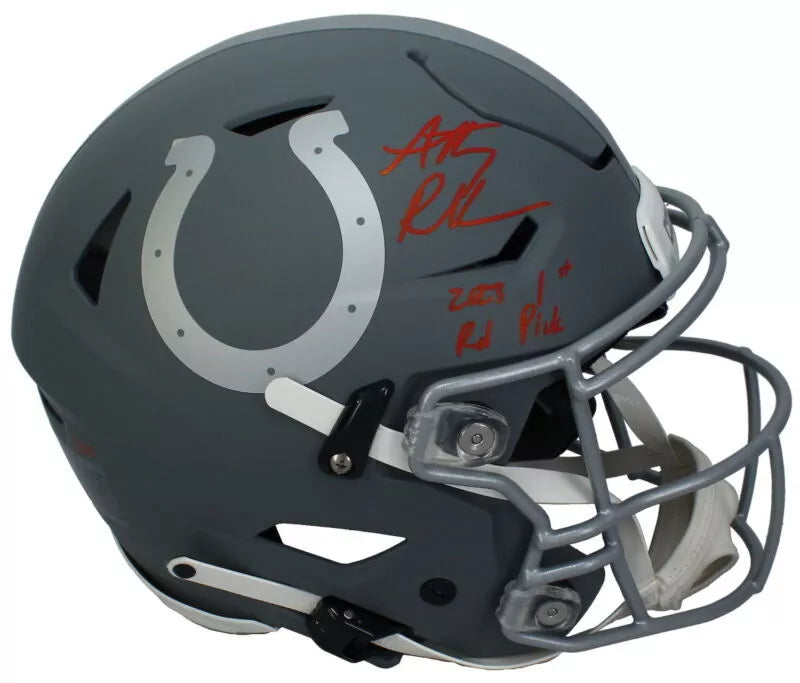 Anthony Richardson Autographed/Inscribed "2023 1st Rd Pick" Indianapolis Colts Slate Speedflex Authentic Helmet LE 25 Fanatics