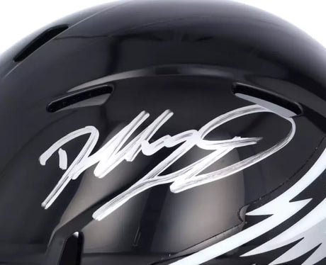 Dallas Goedert Autographed Philadelphia Eagles Black 2022 Alternate Speed Mini Helmet Fanatics