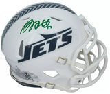 Davante Adams Autographed New York Jets 2024 Salute to Service Speed Mini Helmet Beckett Witnessed