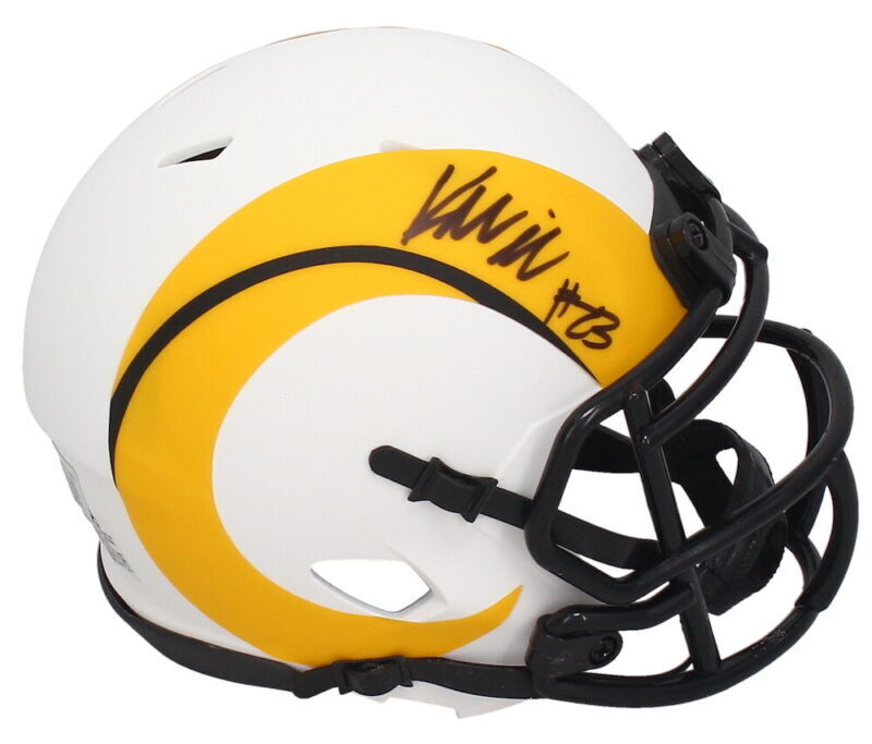 Kyren Williams Autographed Los Angeles Rams Speed Lunar Eclipse Mini Helmet Beckett Witnessed