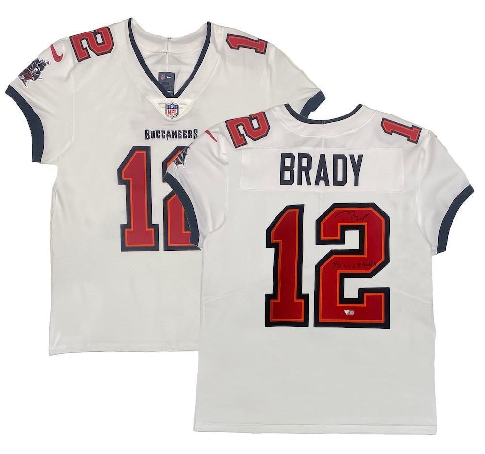 Tom Brady Autographed/Inscribed "SB LV CHAMPS" Tampa Bay Buccaneers White Nike Elite Jersey Fanatics