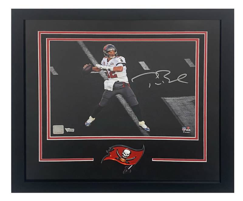 Tom Brady Autographed Tampa Bay Buccaneers Custom Framed 11" x 14" SB LV Spotlight Photograph Fanatics