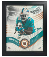 Tyreek Hill Framed Miami Dolphins 15" x 17" Game Used Football Collage LE 1/50