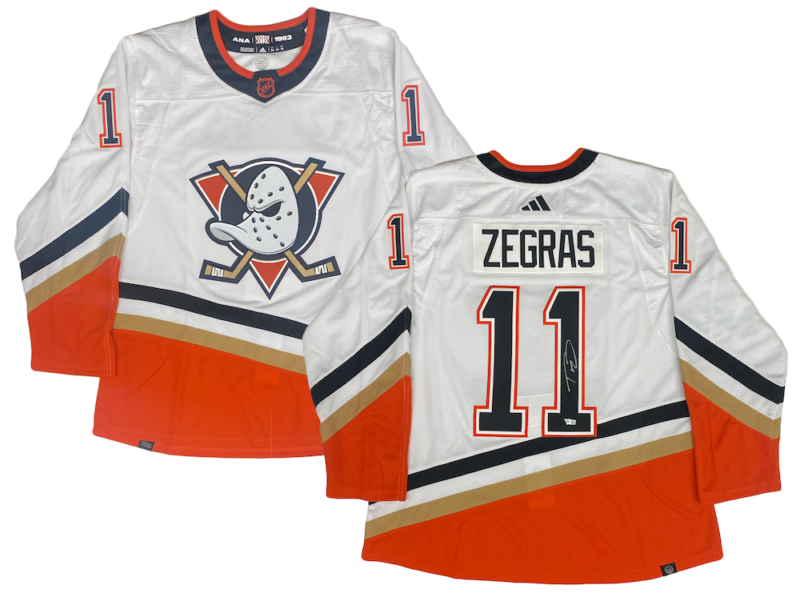 Trevor Zegras Autographed Anaheim Ducks Adidas 2022-23 Reverse Retro Jersey Fanatics