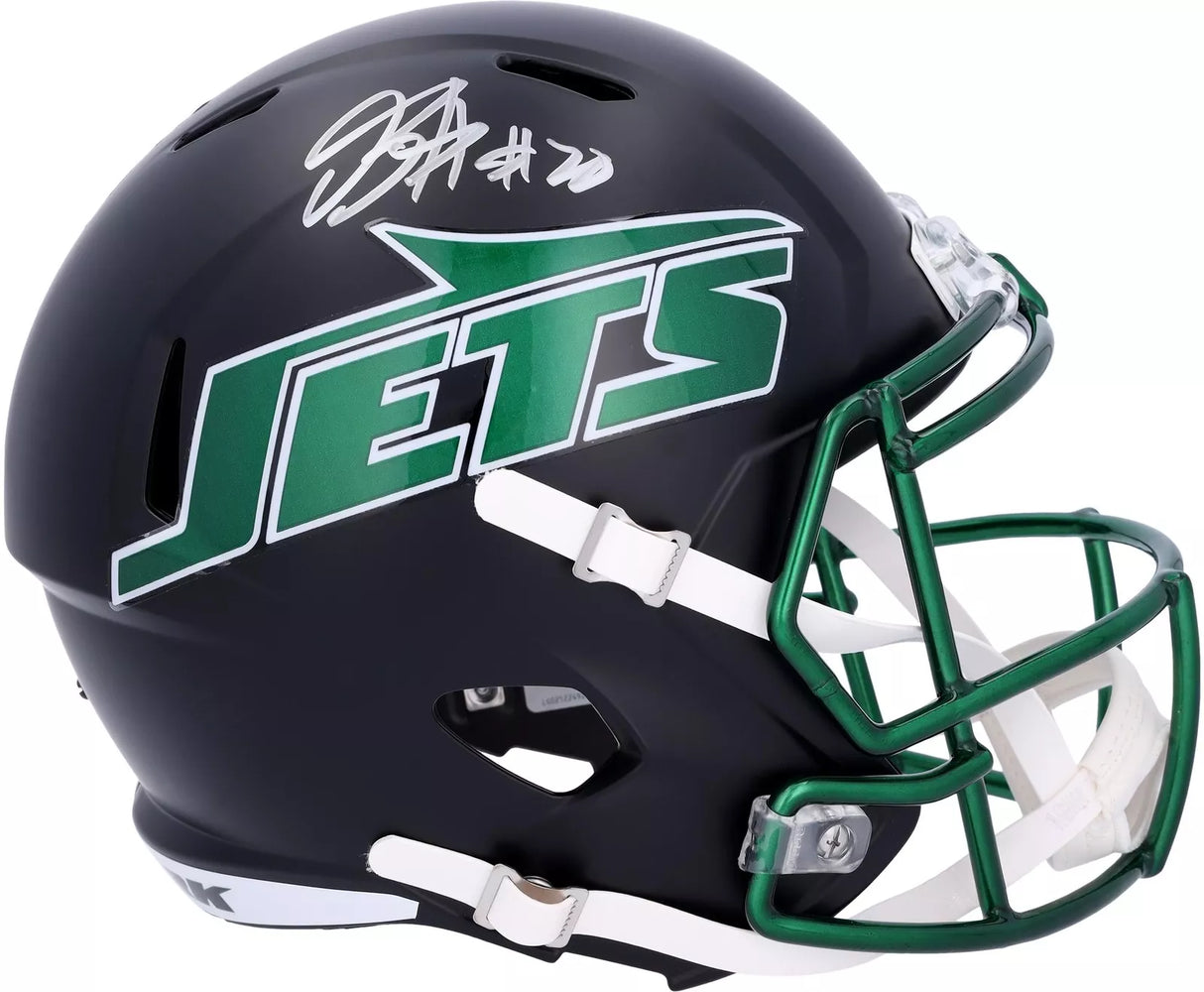 Breece Hall Autographed New York Jets Black 2024 Alternate #1 Speed Full Size Helmet Fanatics