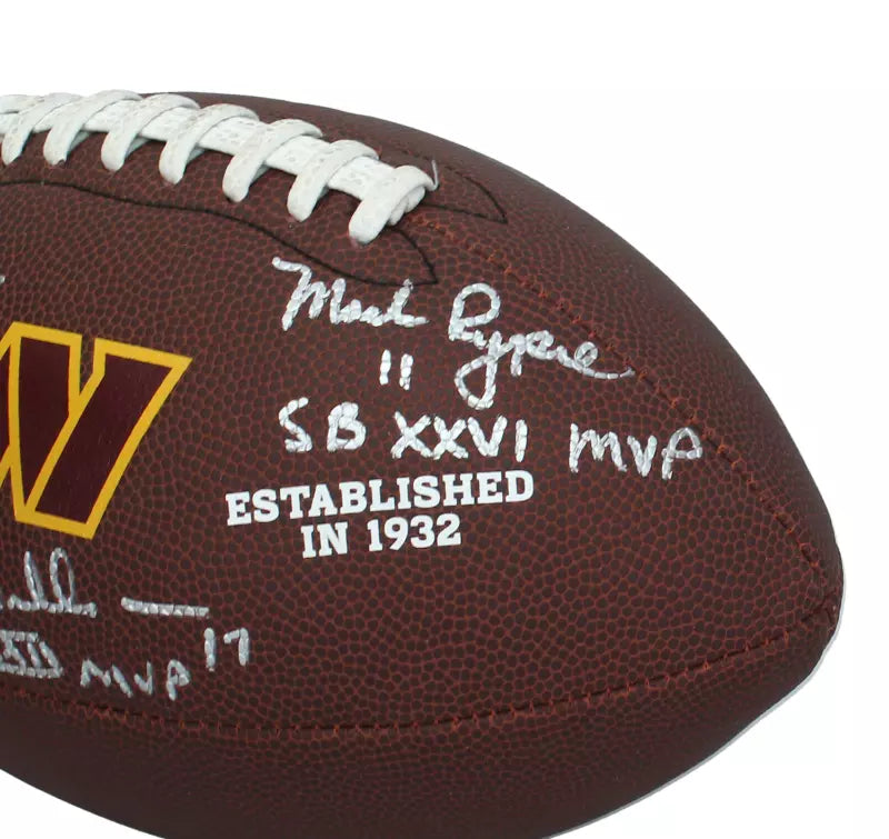 Joe Theisman/Doug Williams/Mark Rypien Triple-Inscribed Washington Commanders Wilson Super Grip Logo Football Beckett Witnessed