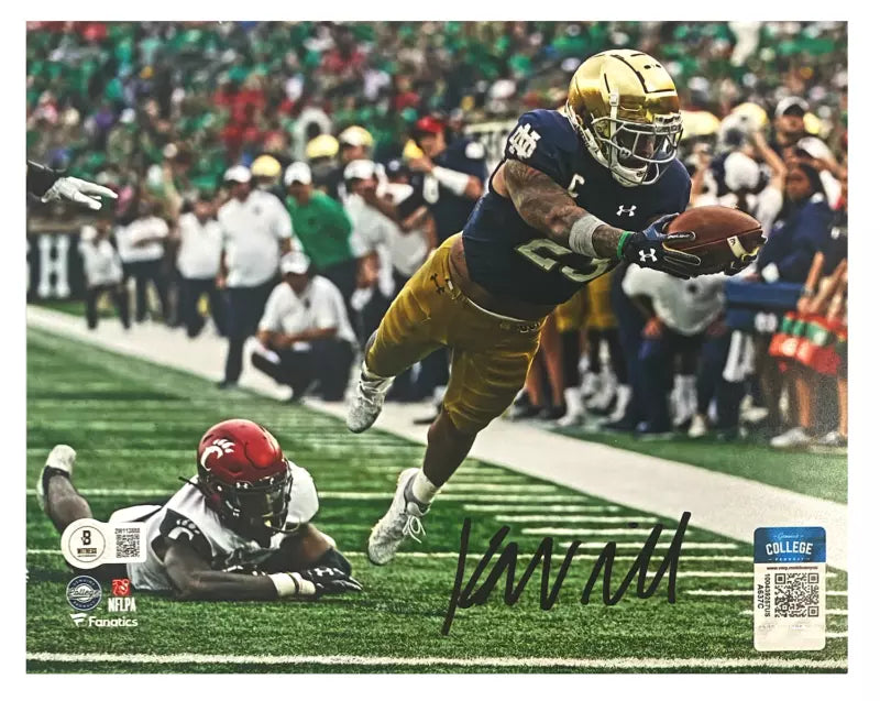 Kyren Williams Autographed Notre Dame Fighting Irish "Diving TD" 8" x 10" Photograph Beckett Witnessed