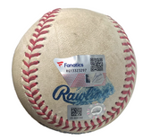 Aaron Judge Autographed MLB Authenticated Game Used Baseball from AL Record 62 HR Season (8/18/22) Fanatics