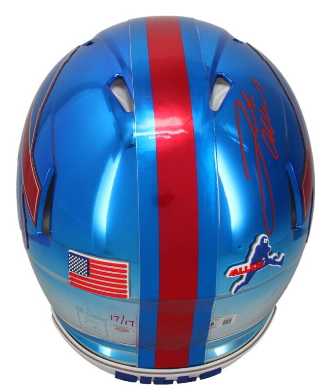 Josh Allen Autographed Buffalo Bills Chrome Speed Authentic Helmet Signed In Red LE 17/17 GDL/Beckett Witnessed