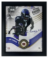 Zay Flowers Framed Baltimore Ravens 15" x 17" Game Used Football Collage LE 1/50