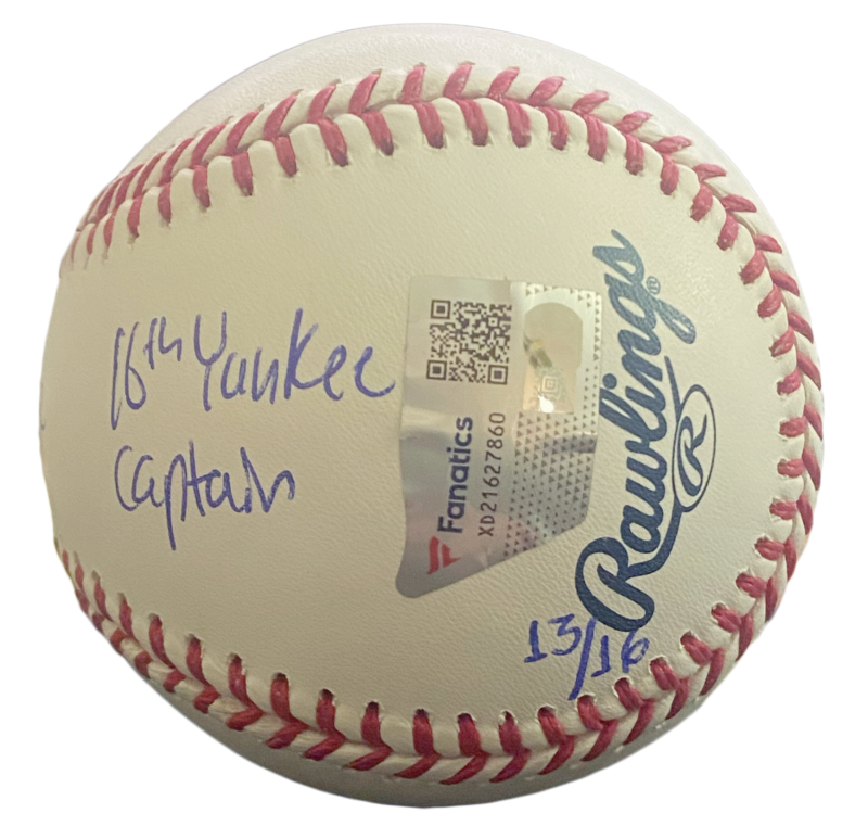 Aaron Judge Autographed/Multi-Inscribed "AL Rec 62 HR 16th Yankee Captain" Official MLB Baseball Fanatics LE 16 (GDL Exclusive)